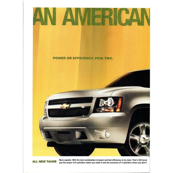 2006 Chevy Tahoe LTZ SUV 2 Page Vintage Print Ad American Revolution Wall Art - Picture 2 of 4